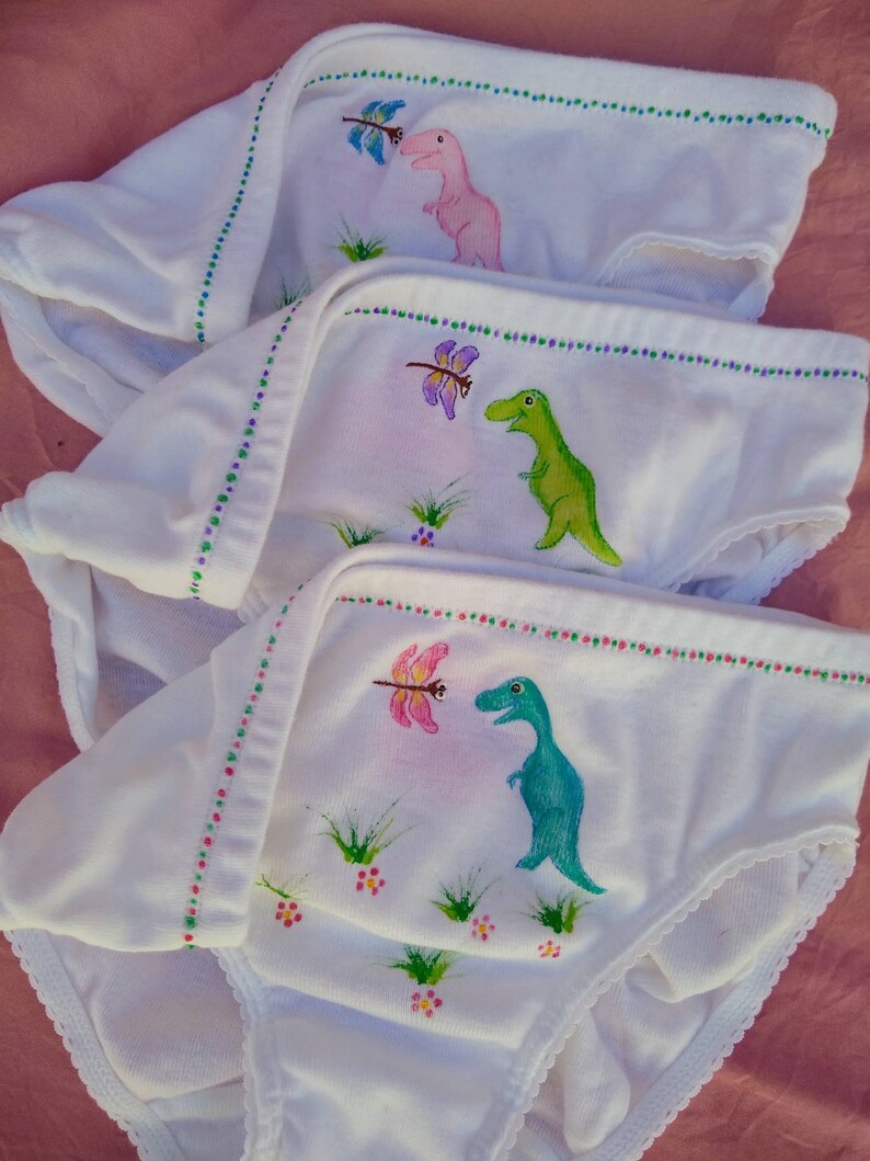 3 pack Trex Dinosaur Panties girls size XXsmall Xsmall Etsy