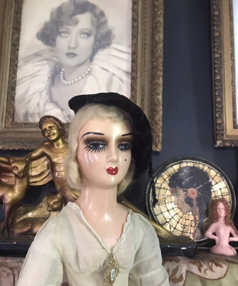 30s Standard Boudoir Bed Doll with Lashes reminds me of Bette Etsy