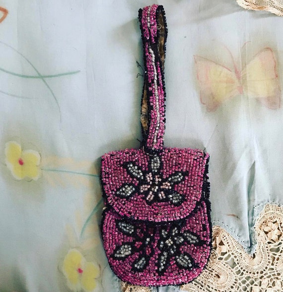 Mini Flapper Beaded Purse Beaded Good Vintage Cond