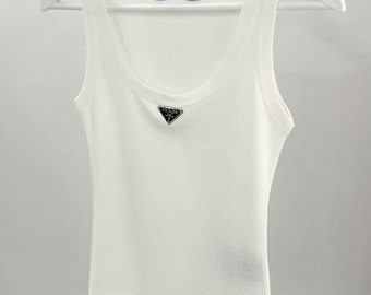 Camiseta de tirantes básica de algodón para mujer