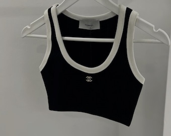 Basic zwarte katoenen tanktop voor dames