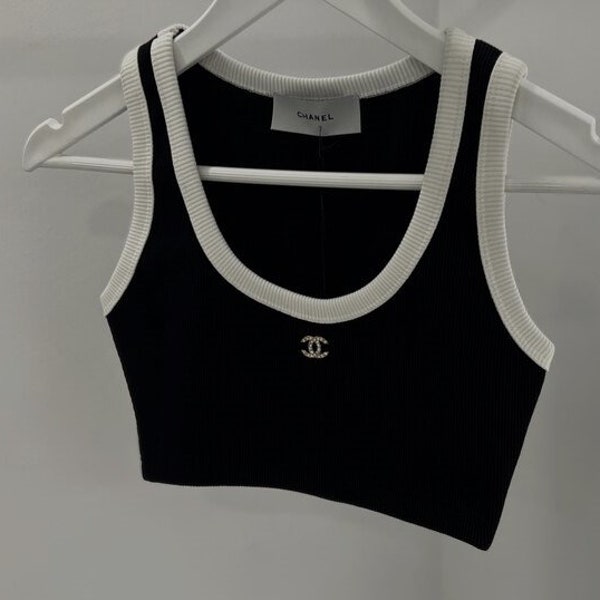 Basic zwarte katoenen tanktop voor dames