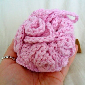 Pink Bath Pouf - Pink Bath Puff - Pink Bath Loofah - Cotton Bath Pouf - Cotton Bath Puff - Cotton Bath Loofah - Pink Bath Scrubbie
