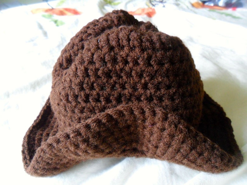 Baby Cowboy Hat - Baby Cowboy Hat Photo Prop - Brown Baby Cowboy Hat - Toddler Cowboy Hat - Newborn through 4T - Made to Order image 3