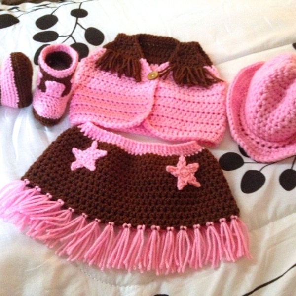 Baby Cowgirl Kostüm - Baby Cowgirl Outfit - Made-to-Order - 0 - 12 Monate - Baby Cowgirl Photo Prop