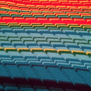 Weatherghan Weather Afghan Weather Blanket Temperature Afghan Temperature Blanket Rainbow Blanket 90 in. x 47 in. image 3