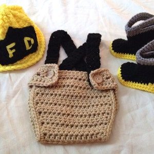 Baby Firefighter Costume - Baby Fireman Costume - Baby Firefighter Outfit - Baby Firefighter Photo Prop - Made-to-Order - 0 to 12 Months