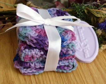 Lavar el paño de juego - tela cara Set de - lavado algodón paño Set - cara tela de algodón - lavado púrpura tela - tela cara púrpura conjunto