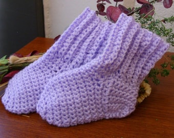 Purple Baby Socks - Purple Baby Crew Socks - Lavender Baby Socks - Lavender Baby Crew Socks - Purple Baby Slipper Socks - 0-3 months