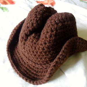 Baby Cowboy Hat Baby Cowboy Hat Photo Prop Brown Baby Cowboy Hat Toddler Cowboy Hat Newborn through 4T Made to Order image 1