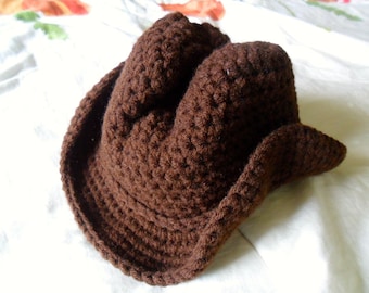 Baby Cowboy Hat - Baby Cowboy Hat Photo Prop - Brown Baby Cowboy Hat - Toddler Cowboy Hat - Newborn through 4T - Made to Order