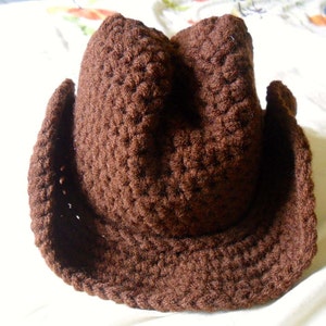 Baby Cowboy Hat - Baby Cowboy Hat Photo Prop - Brown Baby Cowboy Hat - Toddler Cowboy Hat - Newborn through 4T - Made to Order image 2