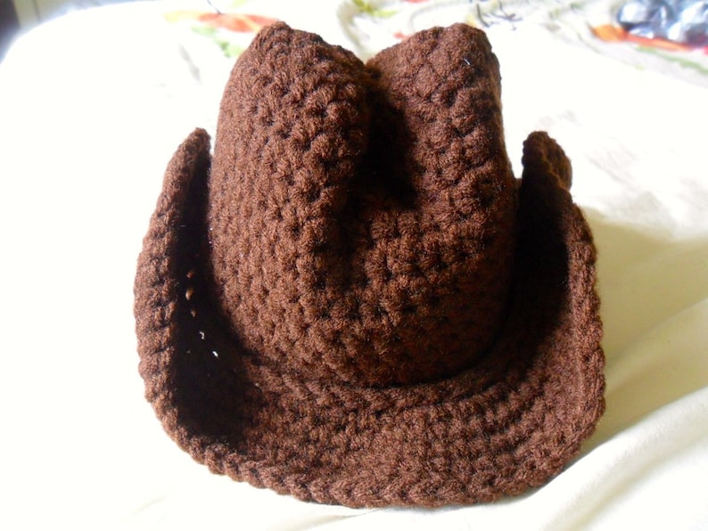 Baby Cowboy Hat - Baby Cowboy Hat Photo Prop - Brown Baby Cowboy Hat - Toddler Cowboy Hat - Newborn through 4T - Made to Order image 2