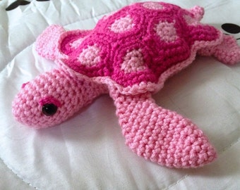 Pink Sea Turtle Plush - Pink Sea Turtle Stuffed Animal - Pink Sea Turtle Plushie - Pink Sea Turtle Stuffie - Pink Sea Turtle Doll