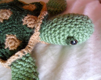 Green Sea Turtle Plush - Green and Brown Sea Turtle Plush - Green Sea Turtle Plushie - Green Sea Turtle Amigurumi - Green Sea Turtle Doll