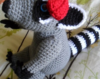 Mapache mapache de peluche amigurumis - mapache Amigurumi peluche - peluche Animal - mapache Pilot - muñeca Raccoon - Raccoon Amigurumi