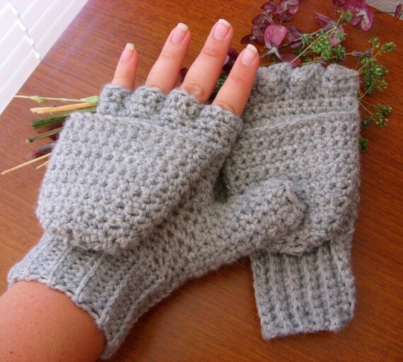 Acan Guantes Mitones para Caballero de Lana Grises