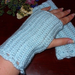 Blue Fingerless Gloves Blue Wristwarmers Blue Wrist Warmers Blue Gauntlets Blue Gloves Blue Arm Warmers Blue Texting Gloves image 1