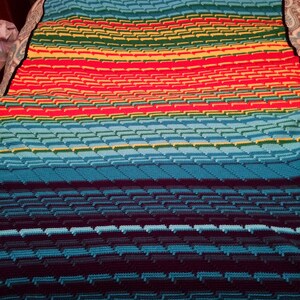 Weatherghan Weather Afghan Weather Blanket Temperature Afghan Temperature Blanket Rainbow Blanket 90 in. x 47 in. image 2