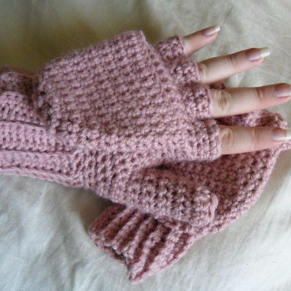 Pink Wool Convertible Mittens - Pink Wool Blend Convertible Mittens - Blush Convertible Mittens - Pink Convertible Mittens - Pink Mittens