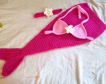 Baby zeemeermin kostuum - Baby zeemeermin Outfit - Baby zeemeermin foto Prop - pasgeboren tot en met 12 maanden - op bestelling gemaakt