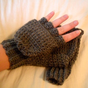 Wool Convertible MIttens - Wool Glittens - Wool Mitts - Wool Mittens - Gray Mittens - Gray Glittens - Charcoal Dark Gray