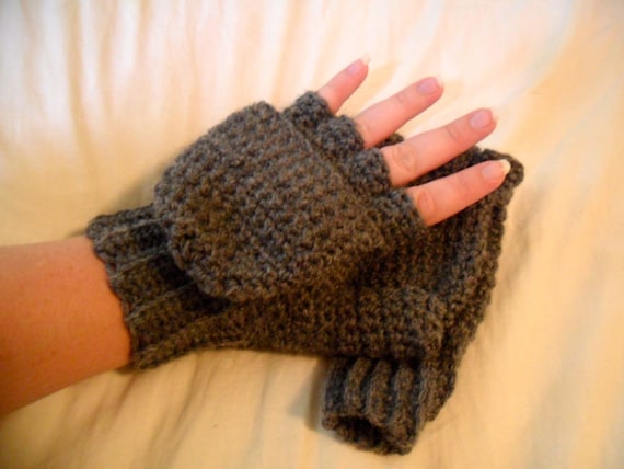 Acan Guantes Mitones para Caballero de Lana Grises