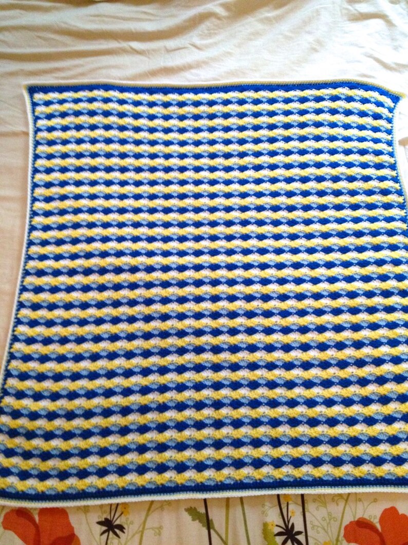 Shell Stripes Baby Afghan Shell Stripes Baby Blanket Shell Baby Blanket Shell Baby Afghan Striped Baby Blanket Striped Baby Afghan image 4