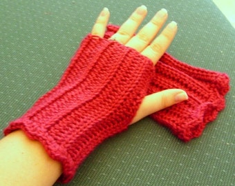 Raspberry Fingerless Gloves - Berry Fingerless Gloves - Raspberry Texting Gloves - Berry Texting Gloves - Burgundy Fingerless Gloves