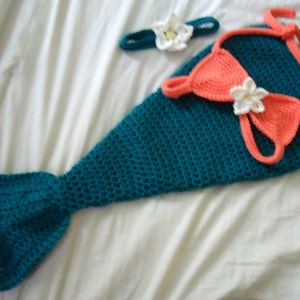 Baby Mermaid Costume - Baby Mermaid Outfit - Baby Mermaid Photo Prop - Newborn through 12 Months - Made to Order