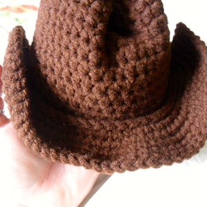 Baby Cowboy Hat Baby Cowboy Hat Photo Prop Brown Baby Cowboy Hat Toddler Cowboy Hat Newborn through 4T Made to Order image 4