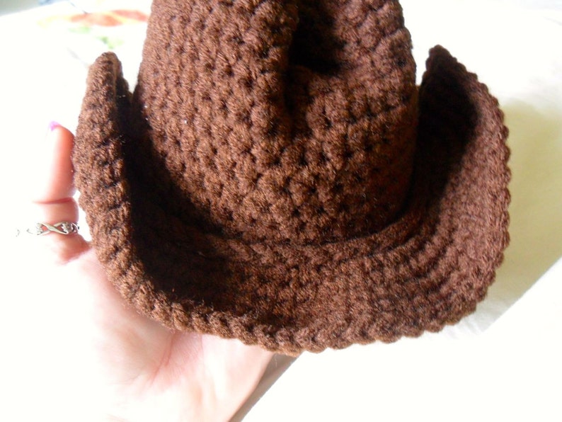 Baby Cowboy Hat Baby Cowboy Hat Photo Prop Brown Baby Cowboy Hat Toddler Cowboy Hat Newborn through 4T Made to Order image 4