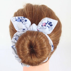 Disney Mickey Mouse Knit knotted Scrunchie hair tie, Disney Scrunchie with bow, Mickey Mouse Scrunchie,