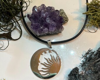 Sun, Moon and Stars Necklace / Sun and Moon /