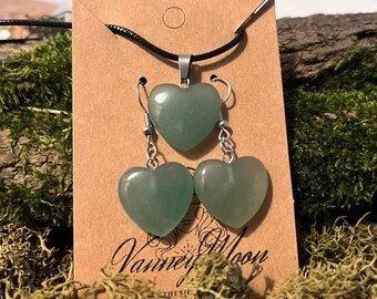 Green Aventurine Necklace / Aventurine Necklace / Green Aventurine Earrings / Necklace & Earrings Set