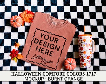 Halloween Mockup, Comfort Colors 1717 Yam Fall Shirt Mockup, Fall Mockup Flat Lay, Comfort Colors Flat Lay, Yam T-shirt Mockup, C1717 Mockup