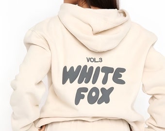 Comoda felpa con cappuccio Whitefox - 8 colori - Felpa con cappuccio per il tempo libero, volpe bianca