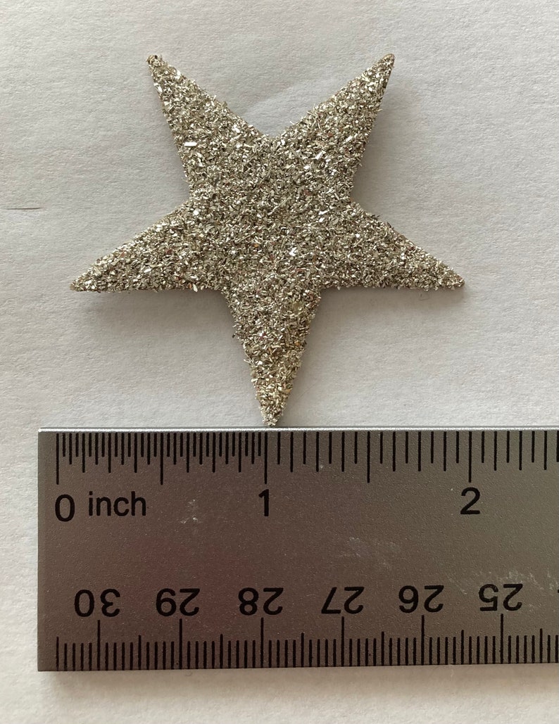 LARGE 8 count SILVER German Glass Glitter Stars image 4