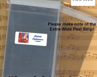 CBA6+ 100 BOPP Flat Cello Bags - 4 15/16 x 6 9/16 - For A6 Card w/ Envelope - Packaging, Storage