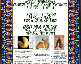 QS13-15 Wise Quotes & Sayings - Chinese Fortune Cookie Fortunes 1, 2 and 3 - Printable PDF - Excellent day... slinkies on an escalator