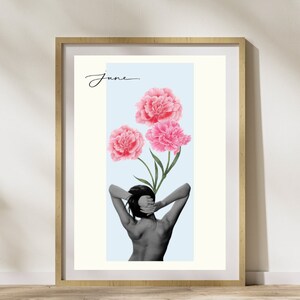 Welcome June, Summer Original Digital Print, Printable Art, Summer Prints, Wall Art, Aesthetic Collage, Summer Wall Art