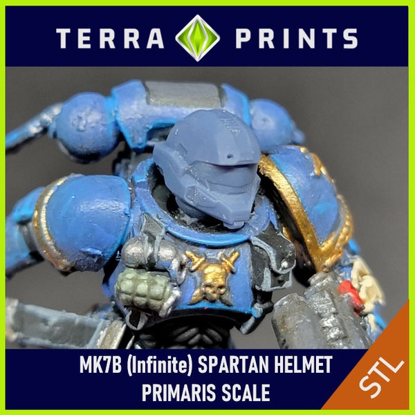 MK7b Spartan HELMET - Halo - (stl file only) - compatible with sm marines