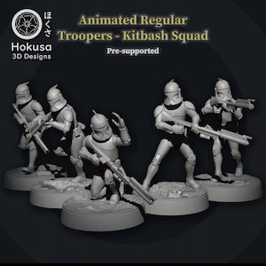 ANIMATED troopers - (5x models)- Legion compatible - 32mm scale - Hokusa
