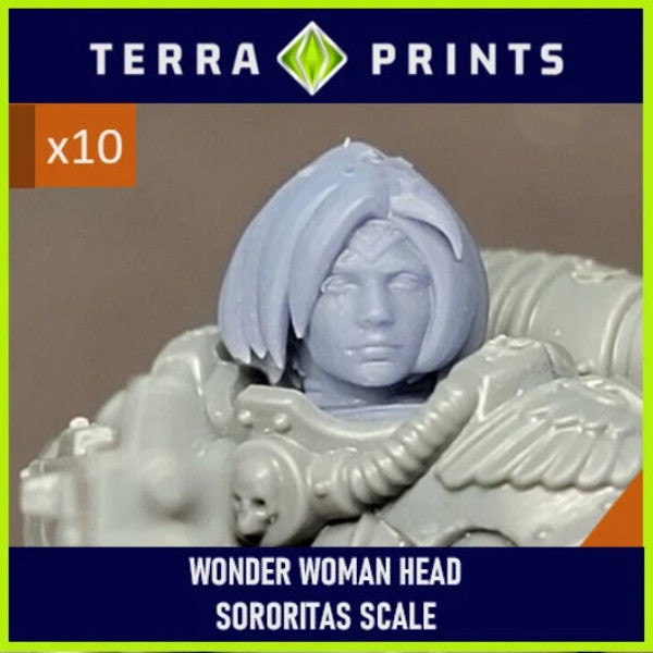 WONDER WOMAN head - Gal Gadot - (10x total bits) - compatible with Sisters of battle sororitas