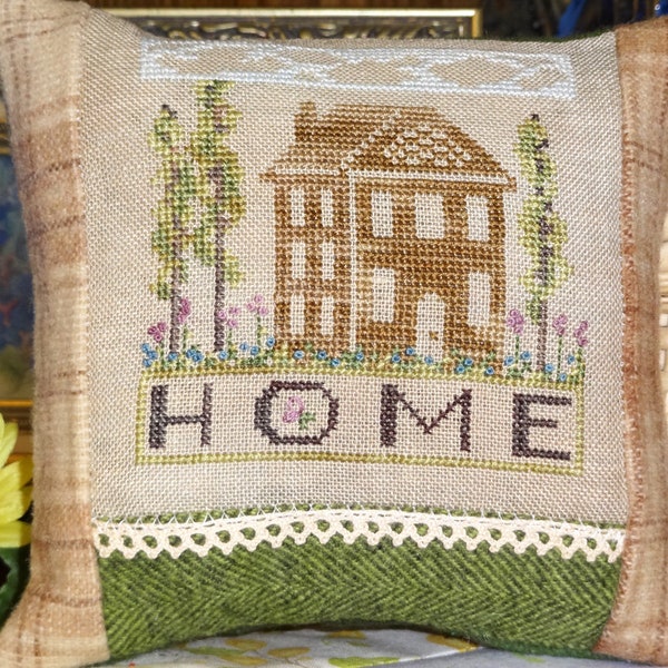 Home Shaker House Cross Stitch PDF Pattern Beginner Needlework