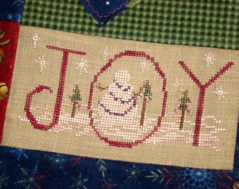 Christmas Snowman Joy Cross Stitch Holiday PDF Pattern