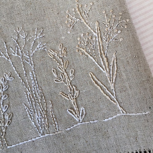 Pansy Flowers Tea Towel Hand Embroidery Pattern Kit Etsy