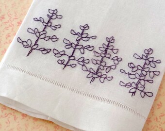 Lupine Wildflowers Hand Embroidery Pattern Tea Towel Kit Beginner Needlework