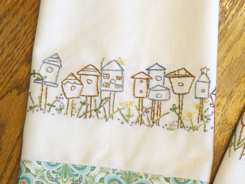 Redwork Hand Embroidery Kitchen Towels PDF Pattern Set Wheat Etsy