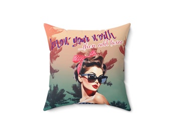 Fashionable Adult Humor Polyester Square Pillow : Know Your Worth